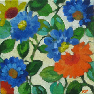 "Blue Dahlias" by Kim Parker