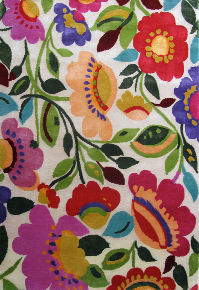 "Dickon's Garden" plush designer rug from the Kim Parker Home collection.