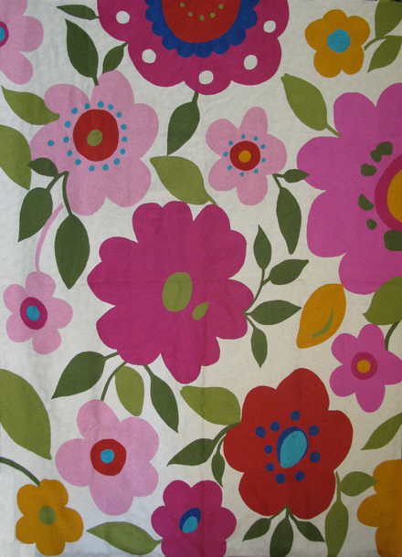 "Hot Pink Garden" designer rug from the Kim Parker Home collection