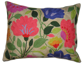 Purple Tulips designer pillow from the Kim Parker Home collection