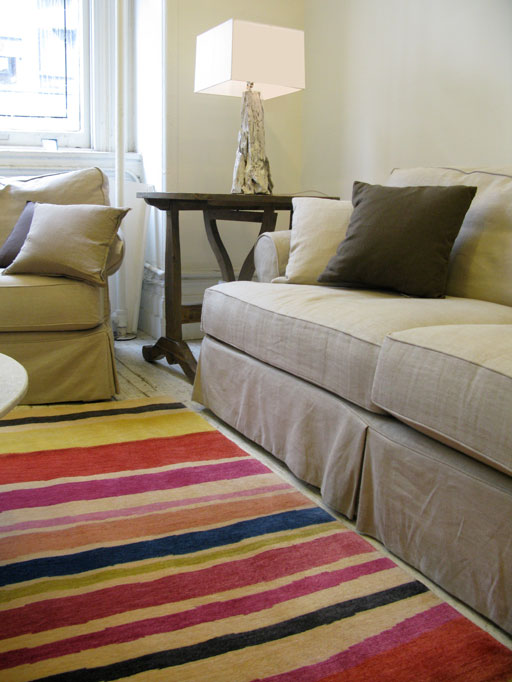Sunrise Stripe designer rug from the Kim Parker Home collection