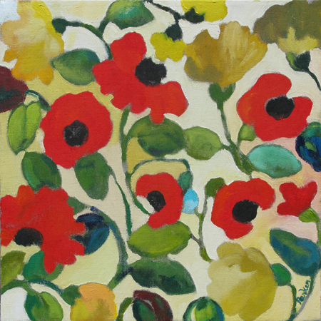 "Red Poppies" painting by Kim Parker