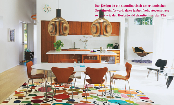 "Samba" designer rug by Kim Parker featured in the October 2010 issue of Schoner Wohnen